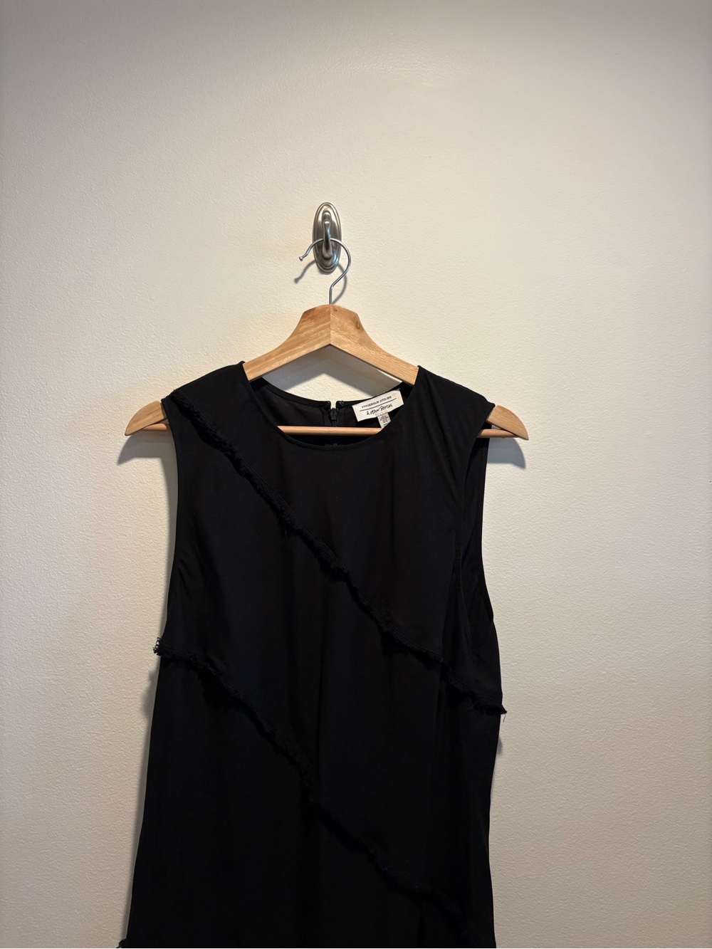 & Other Stories || Sleeveless A-Line Midi Dress Seamed Ruffle Linen Blend Black - Picture 3 of 8